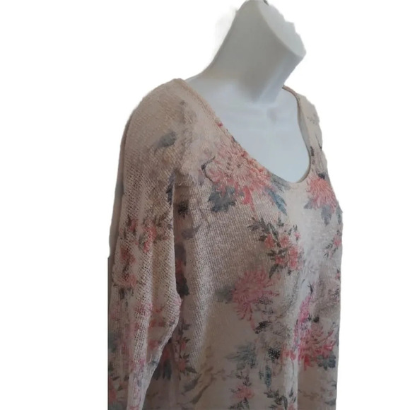 Ginger G Knit High Low Shirt, Floral, M - Picture 3 of 9